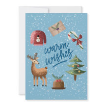 Cute Warm Önskemål Snowy-jul-Helgdag