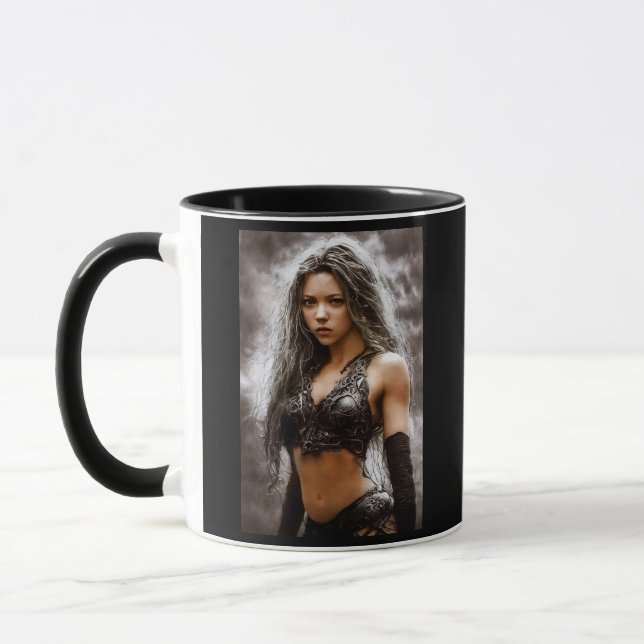 CUTE WARRIOR GIRL COFFEE MUGG (Vänster)