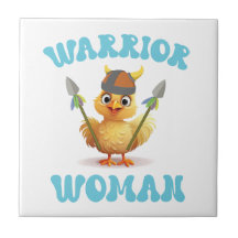 Cute Warrior Woman Viking Chicken