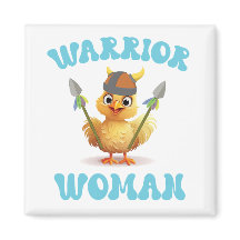 Cute Warrior Woman Viking Chicken