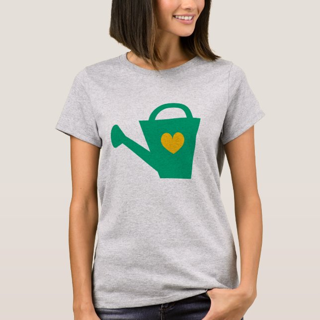 Cute watcan with eart t shirt for gardener (Framsida)