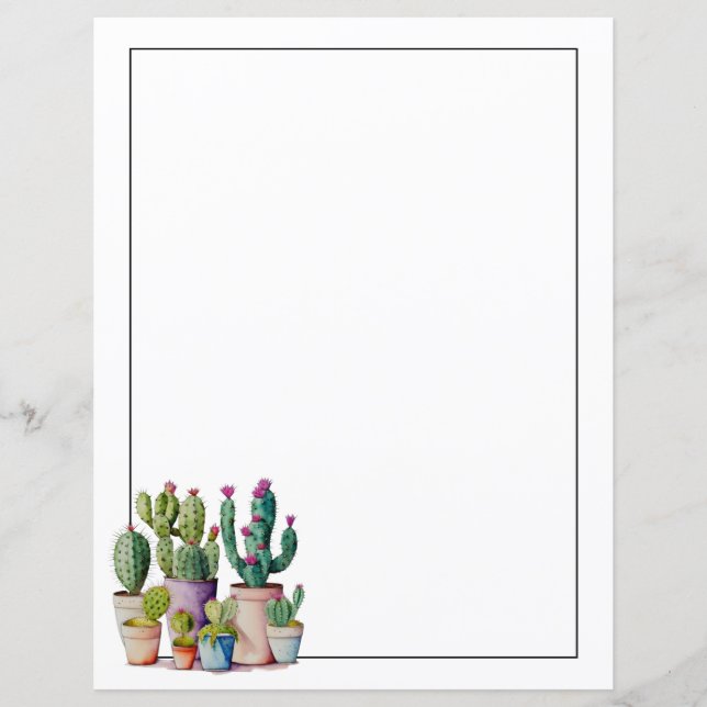 Cute water color cacti cactus succuls in pots (Framsida)