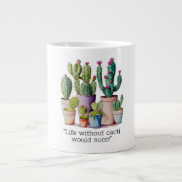 Cute water color cacti cactus succuls in pots jumbo mugg