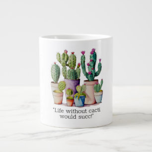 Cute water color cacti cactus succuls in pots jumbo mugg