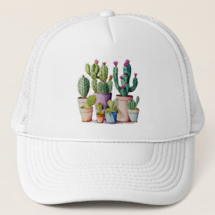 Cute water color cacti cactus succuls in pots keps