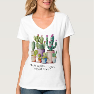 Cute water color cacti cactus succuls in pots t shirt