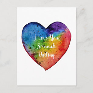 Cute water color Rainbow Heart, Valentineser Helg Vykort