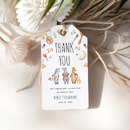 Cute Watercolor African Animals Birthday Tack Presentetikett