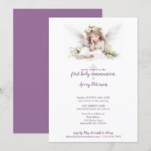 Cute Watercolor Angel Kor Första Heliga Communion