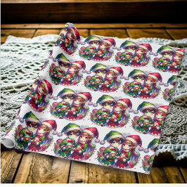 Cute Watercolor Anime Elves jul Presentpapper