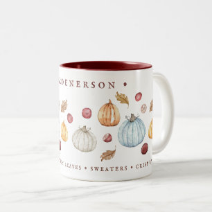 Cute Watercolor Autumn Anpassningsbar Two-Tone Cof Två-Tonad Mugg
