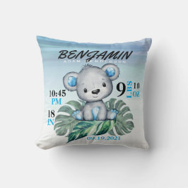 Cute Watercolor Baby Bear Birgate Stats Kudde