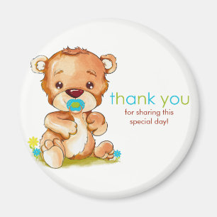 Cute Watercolor Baby Bear Boy Tack Magnet