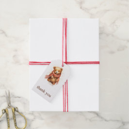 Cute Watercolor Baby Bear Party Gift Märkre Presentetikett