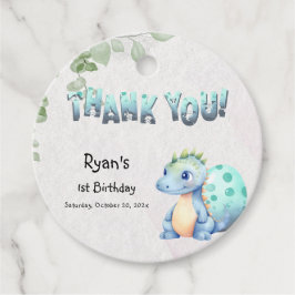 Cute Watercolor Baby Dinosaur 1:a födelsedagen Gåvor Etiketter