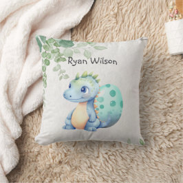 Cute Watercolor Baby Dinosaur Kudde