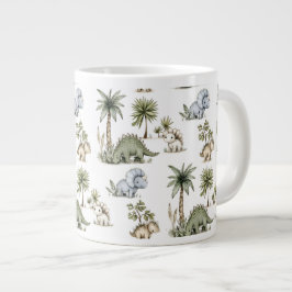 Cute Watercolor Baby Dinosaurs Jumbo Mugg