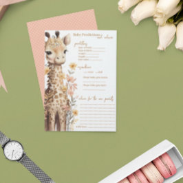 Cute Watercolor Baby Giraffe Baby Shower Rådkort
