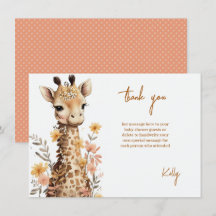 Cute Watercolor Baby Giraffe Baby Shower