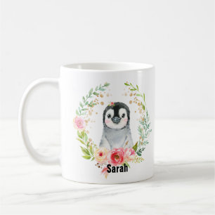 Cute Watercolor Baby Penguin Kaffemugg