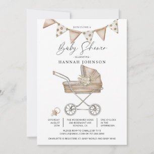 Cute Watercolor Baby Shower Gender Neutral Inbjudningar