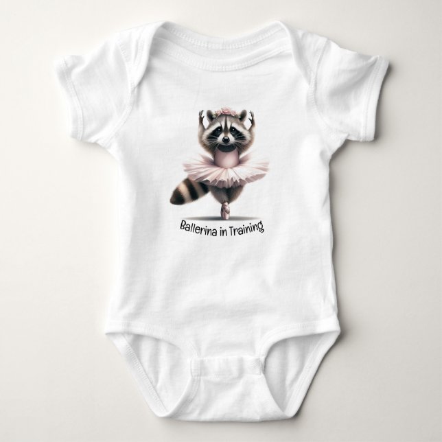 Cute Watercolor Ballerina in Training T Shirt (Framsida)