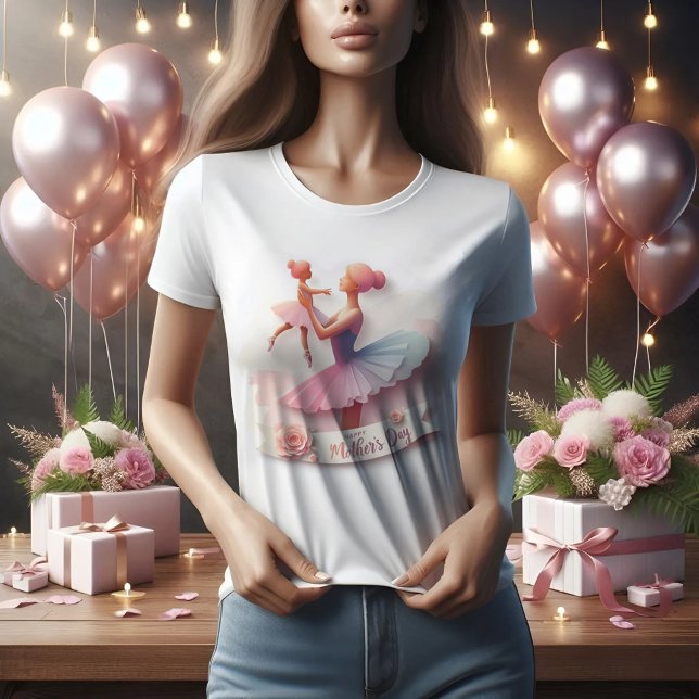 Cute Watercolor Ballerina Mamma silhouette T-Shirt (Skapare uppladdad)