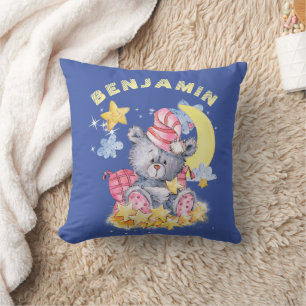 Cute Watercolor Bear Sspartid Nursery Kudde