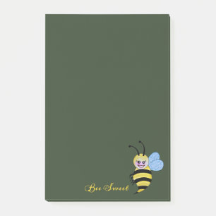 Cute Watercolor Beas with Lycklig Smile Post-it Block