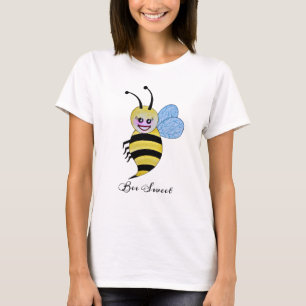 Cute Watercolor Beas with Lycklig Smile T-shirt