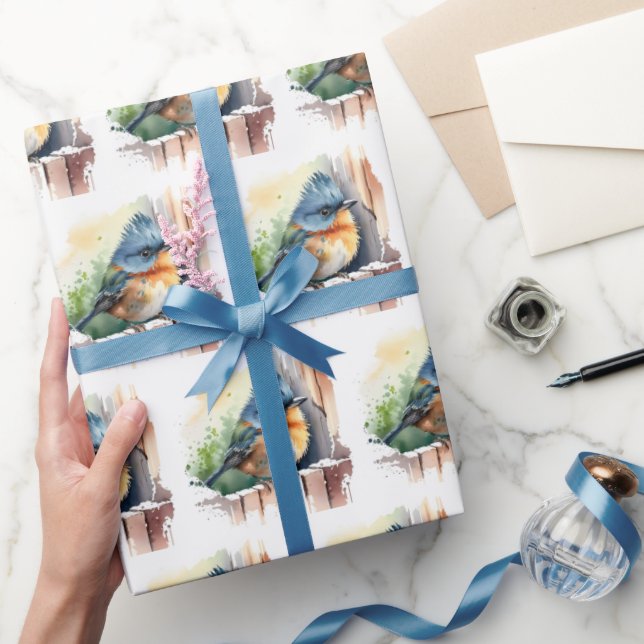 Cute Watercolor Bird Presentpapper (Gifting)