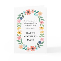 Cute Watercolor Blommigt WAN Mors dag