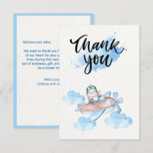 Cute Watercolor Blue White Pilot Penguin