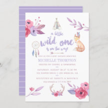 Cute Watercolor Boho Tribal Baby Shower Inbjudan