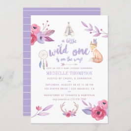Cute Watercolor Boho Tribal Baby Shower Inbjudan