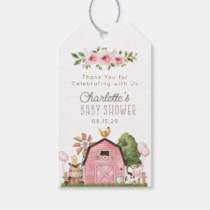 Cute Watercolor Boskap Barnyard Gift Märkre Presentetikett