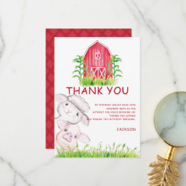 Cute Watercolor Boskap Tack Kort