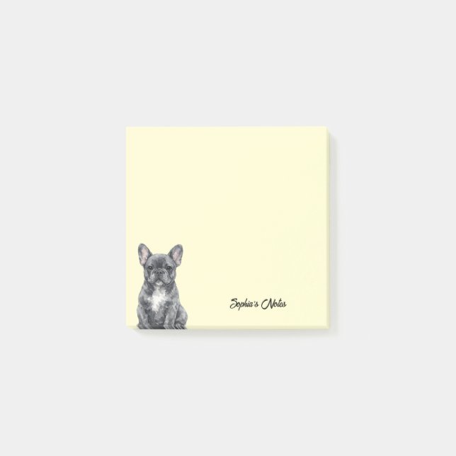 Cute Watercolor Bulldog Trendy Custom Post-it Block (Framsida)