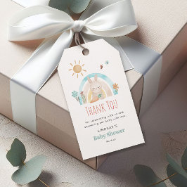 Cute Watercolor Bunny Baby Shower Tack Presentetikett