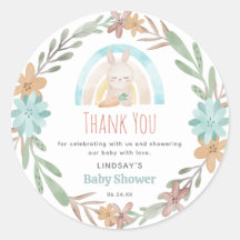 Cute Watercolor Bunny Baby Shower Tack