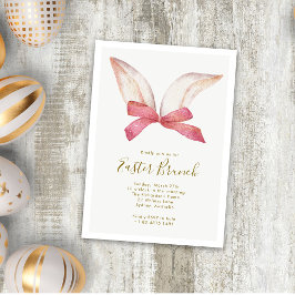 Cute Watercolor Bunny Blommigt Påsk Brunch Inbjudningar
