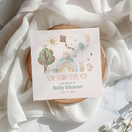Cute Watercolor Bunny Gender Neutral Baby Shower Pappersservett