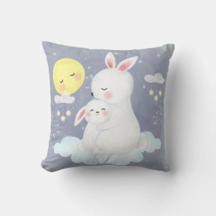 Cute Watercolor Bunny Kudde