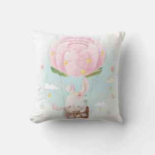 Cute Watercolor Bunny Kudde