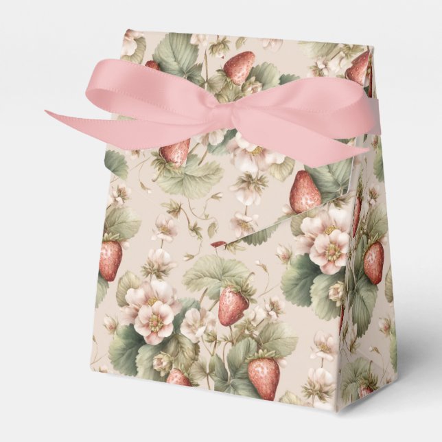 Cute Watercolor Bunny med jordgubbar Presentaskar (Framsidan Sidan)