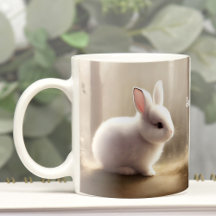 Cute Watercolor Bunny Personlig Coffee Mugg