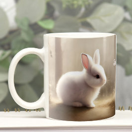 Cute Watercolor Bunny Personlig Coffee Mugg