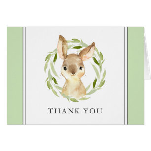 Cute Watercolor Bunny Tack Hälsningskort