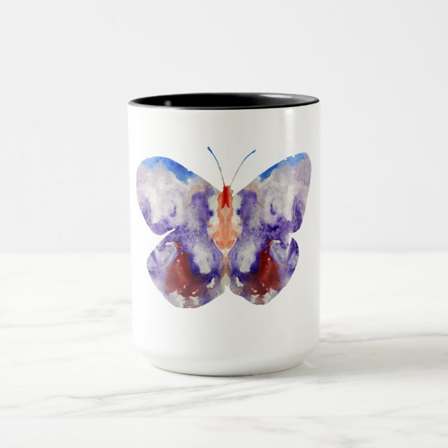 Cute Watercolor Butterfly Art Mugg (Center)
