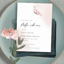 Cute Watercolor Butterfly Baby Shower Inbjudan